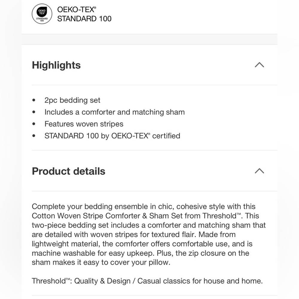 Threshold - NWOT King Cotton Comforter - Picture 4 of 4